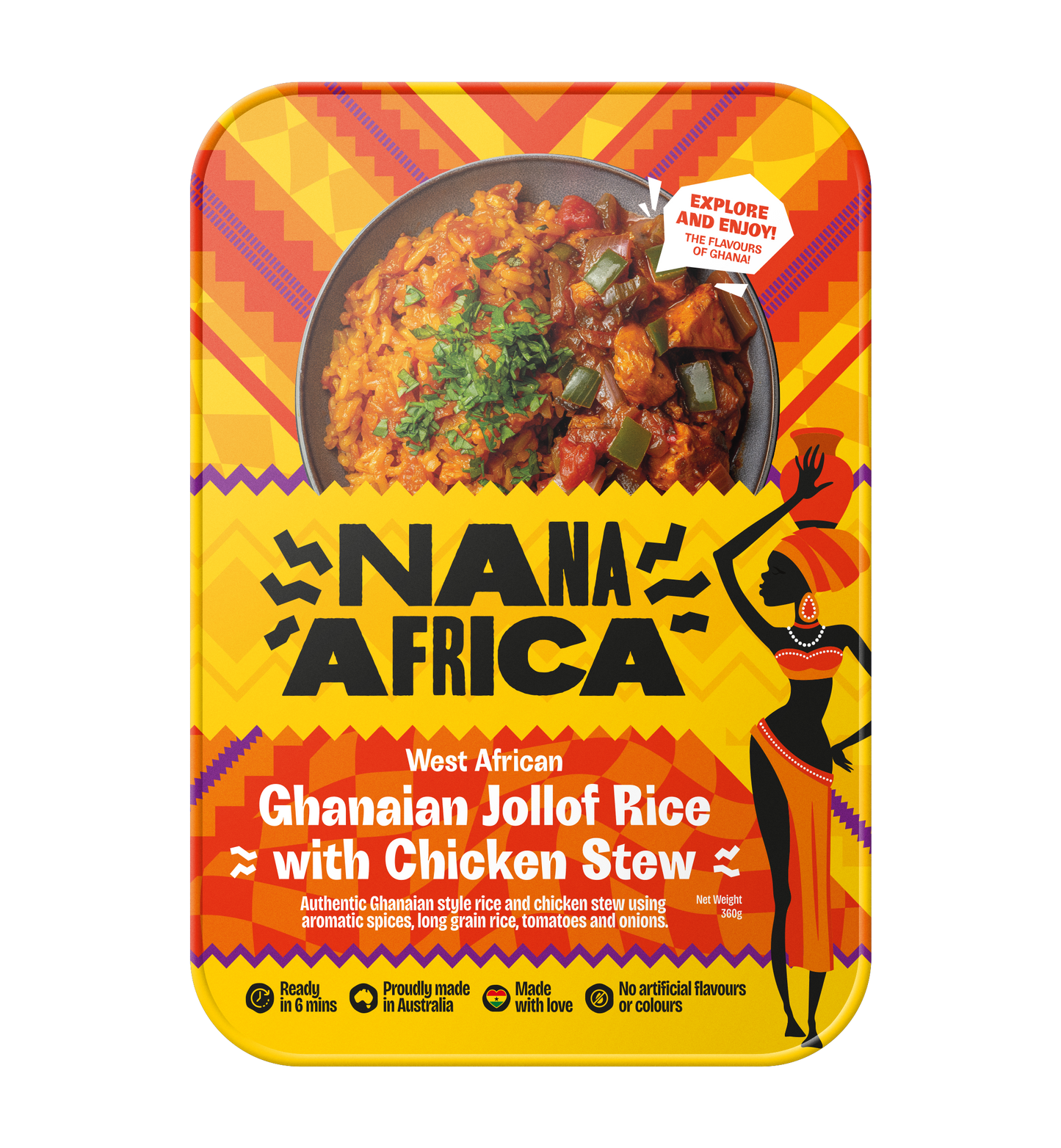 West African Ghanaian Jollof Rice With Chicken Stew (360g)